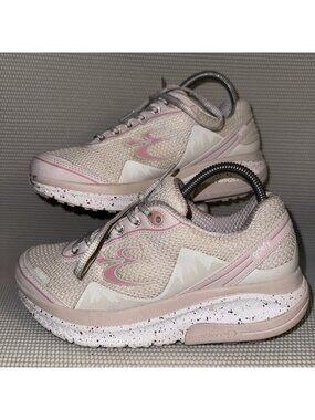 GDefy Gravity Defyer Mighty Walk Orthopedic Pink Cream Shoes Women’s Size 7.5